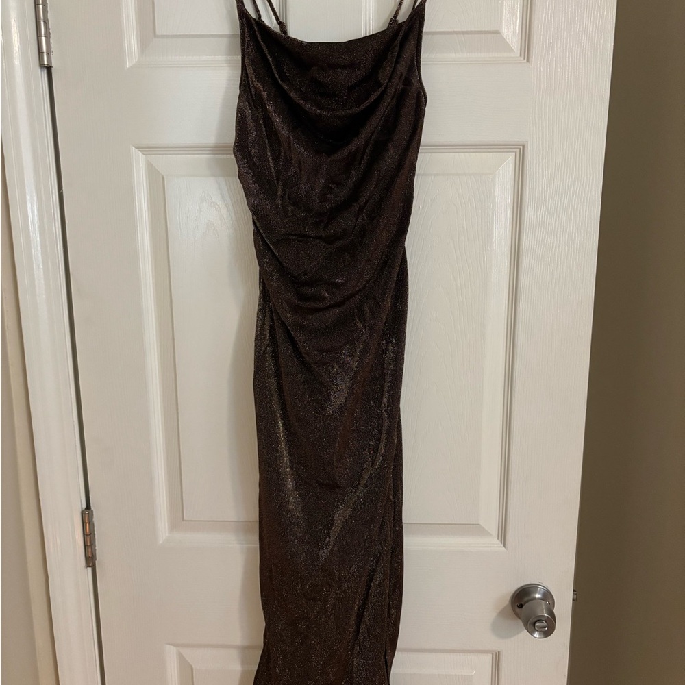 Elegant Brown Evening Dress